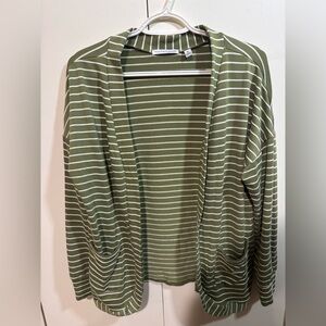 Notations Olive Striped Cardigan